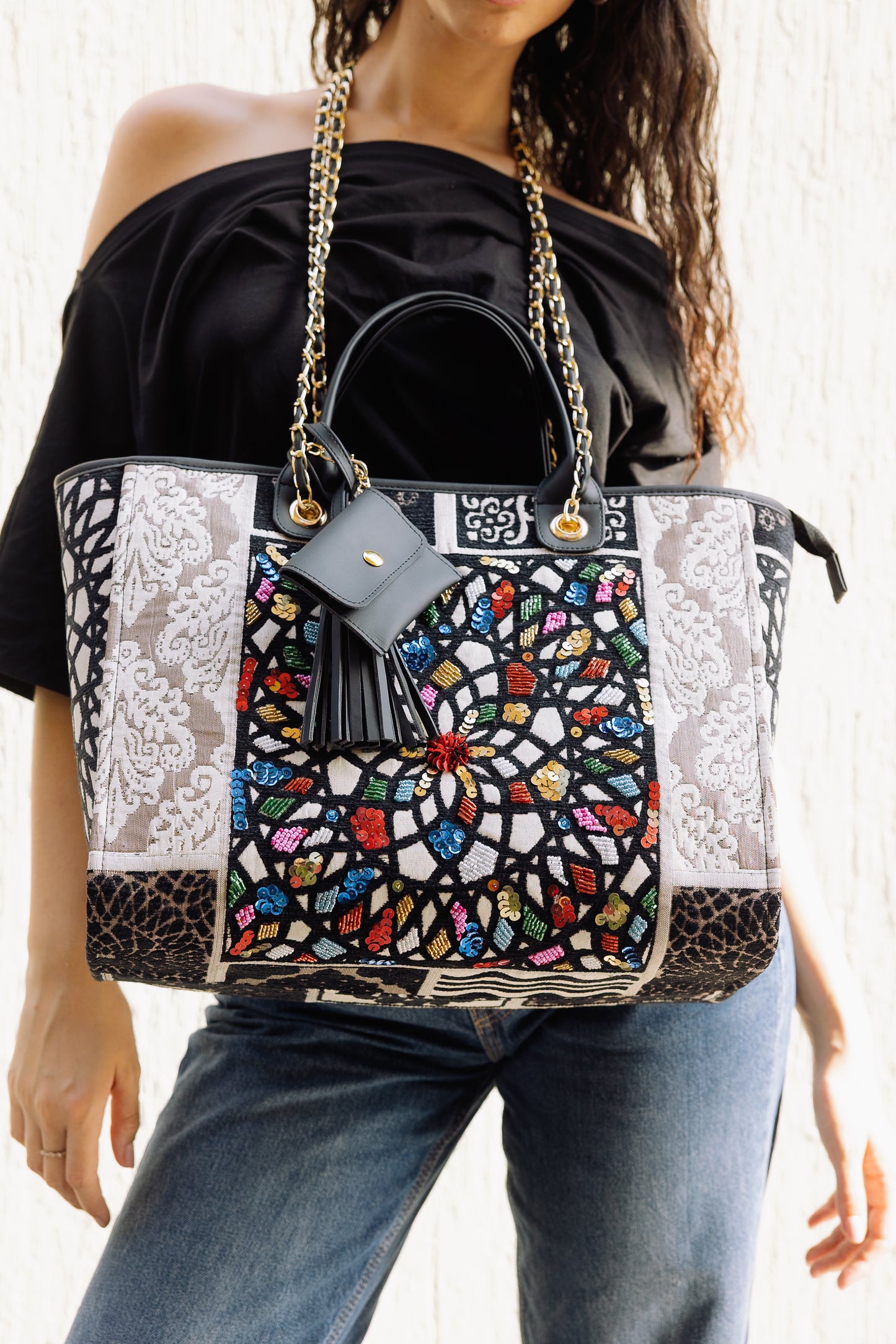 Kashan tweed tote bag