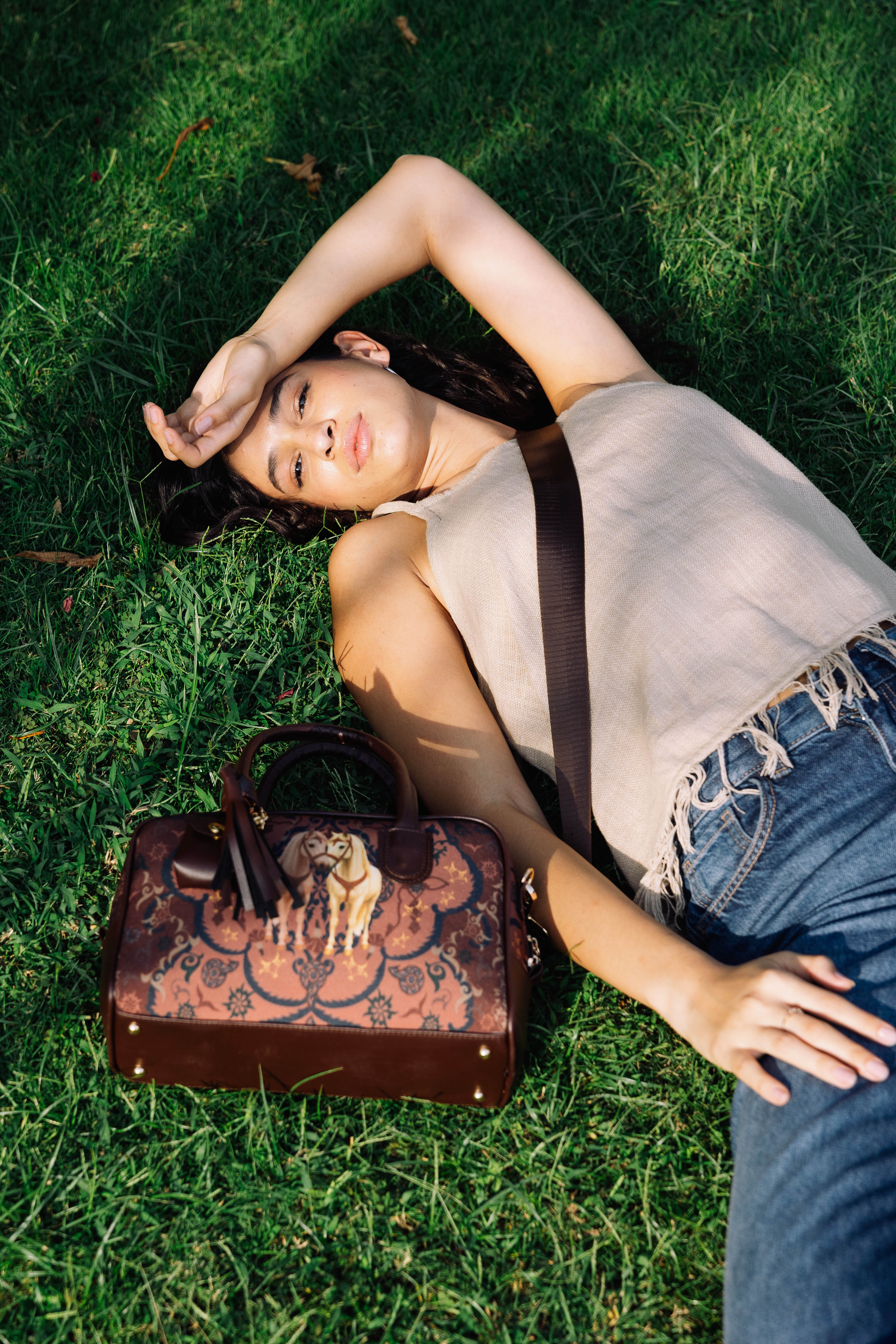 Duffel printed horse bag