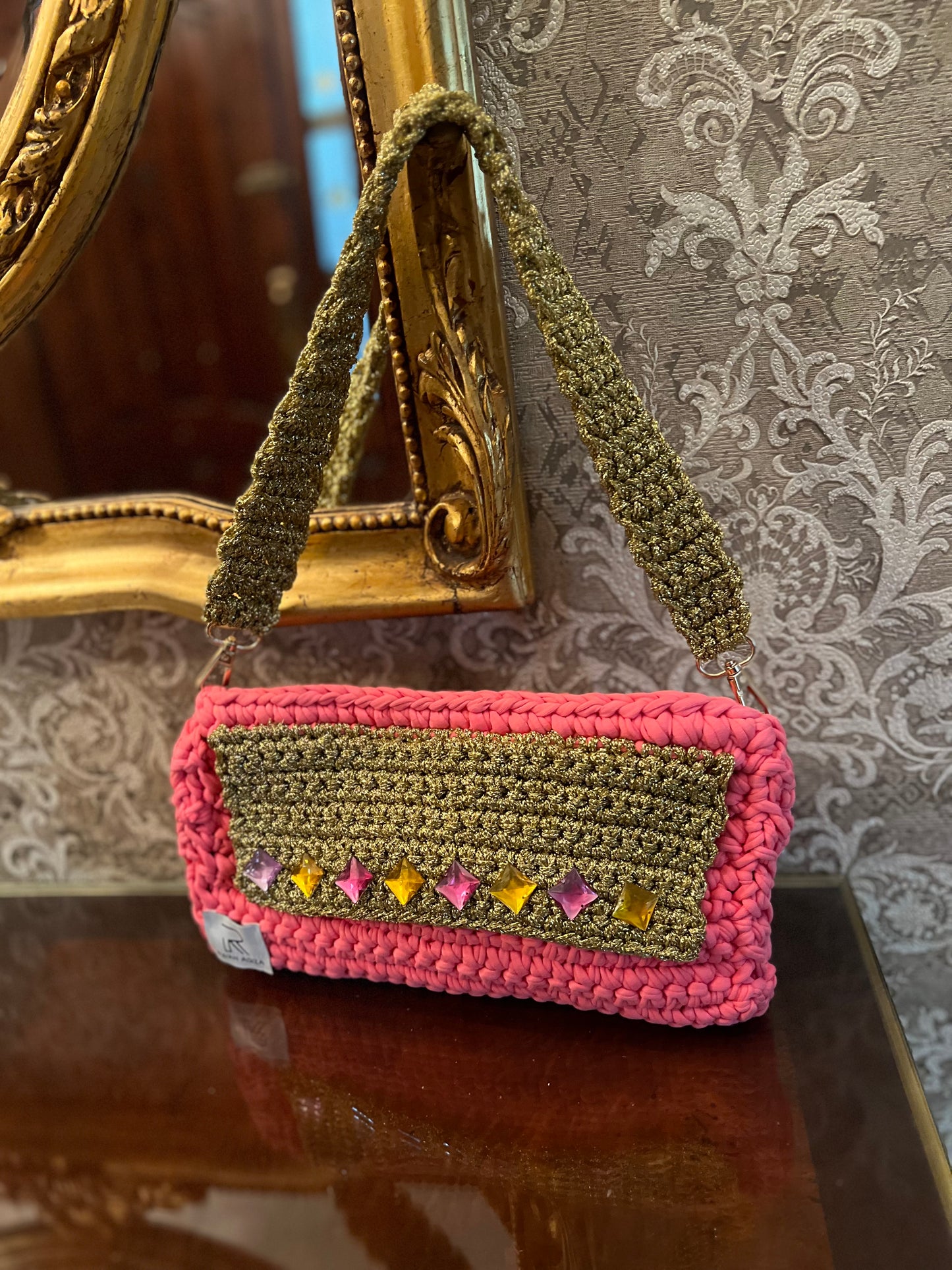 Crochet shiny Shoulde bag