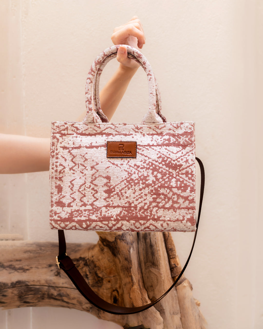 Maroon mini tote bag
