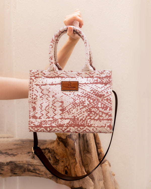 Maroon mini tote bag