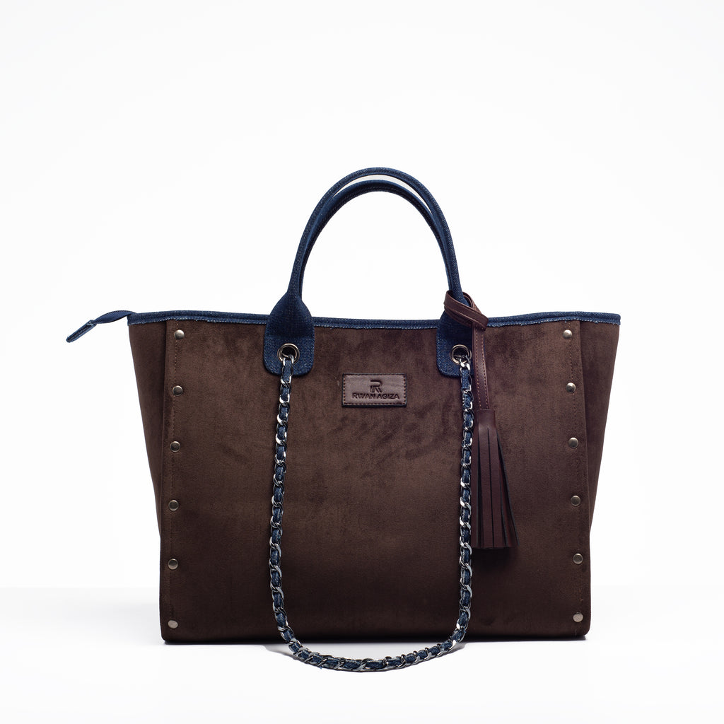 Suede Shopping tote bag