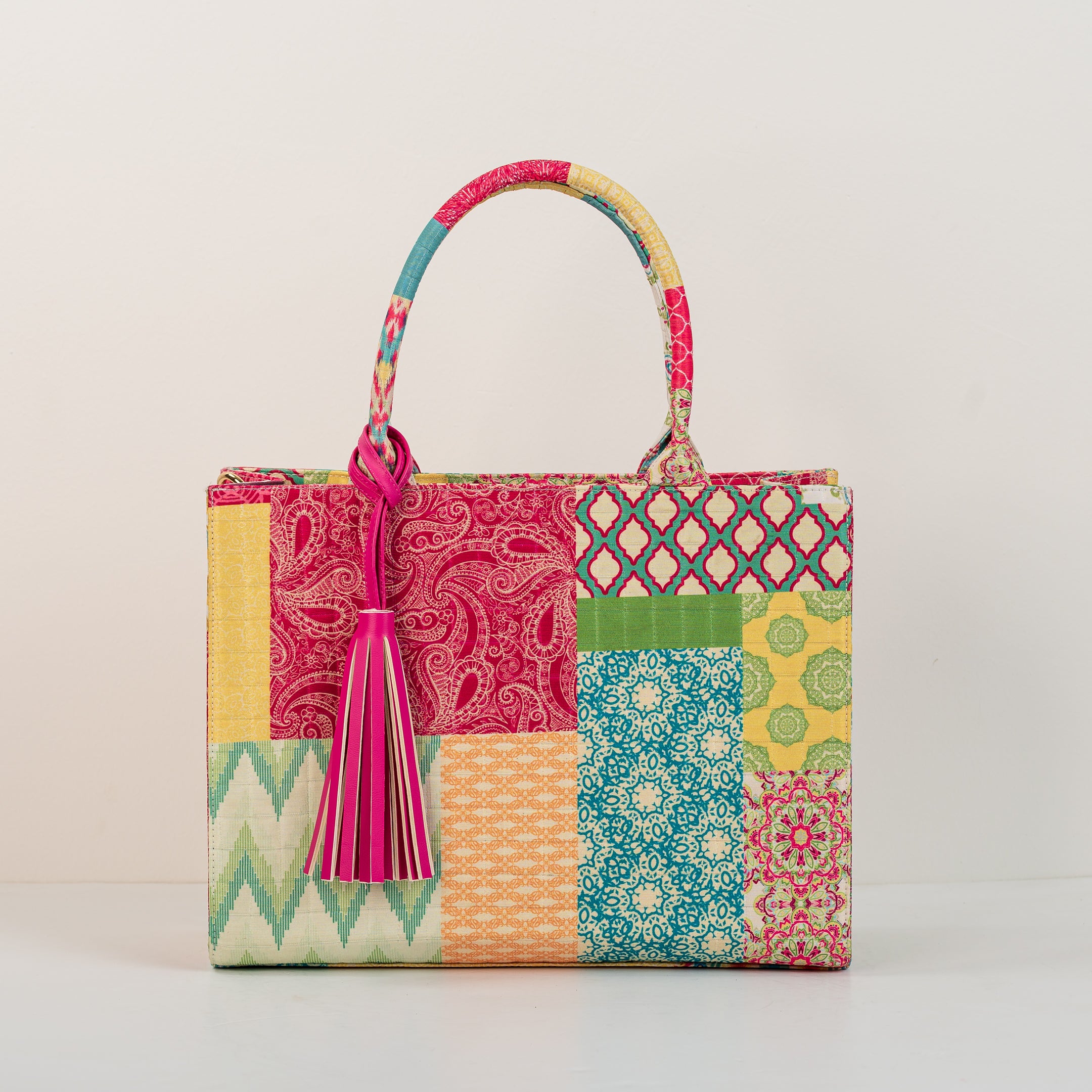 Batch work multicolor tote bag