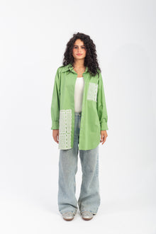 Load image into Gallery viewer, Poplin &amp; Guipure Lace Freesize Shirt