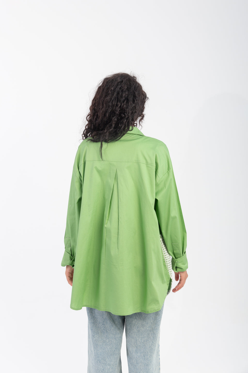 Poplin & Guipure Lace Freesize Shirt