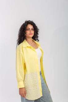 Load image into Gallery viewer, Poplin &amp; Guipure Lace Freesize Shirt