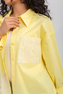 Load image into Gallery viewer, Poplin &amp; Guipure Lace Freesize Shirt