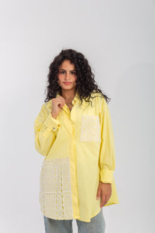 Load image into Gallery viewer, Poplin &amp; Guipure Lace Freesize Shirt