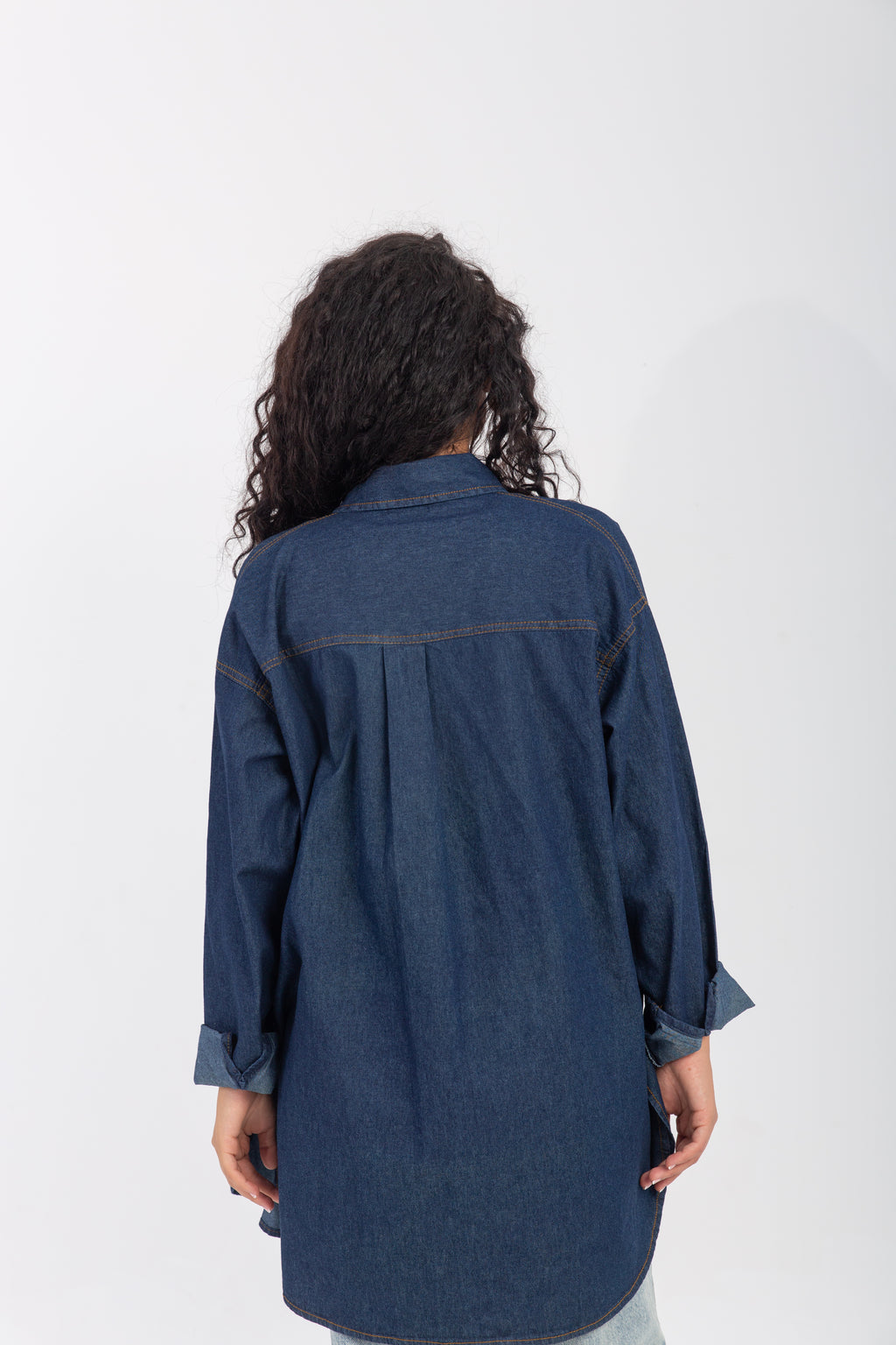 Denim Shirt with Handmade Summer Embroidery