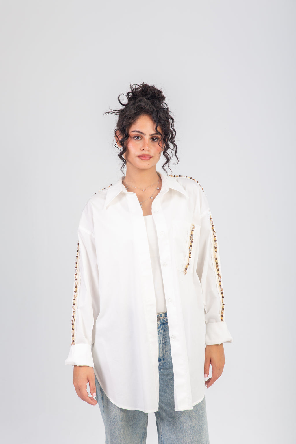 Shoulder Button Freesize Shirt