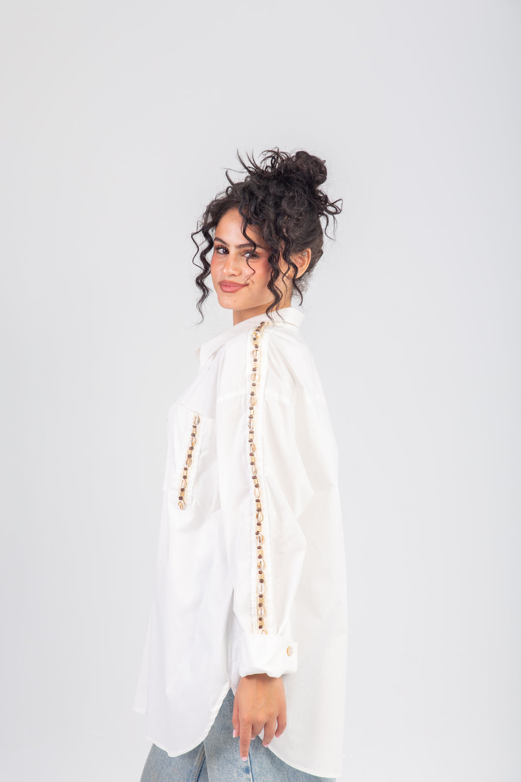 Shoulder Button Freesize Shirt