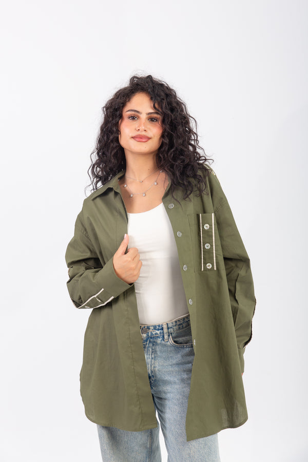 Shoulder Button Freesize Shirt