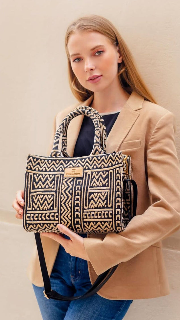 Jacquard mini tote bag