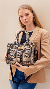 Jacquard mini tote bag