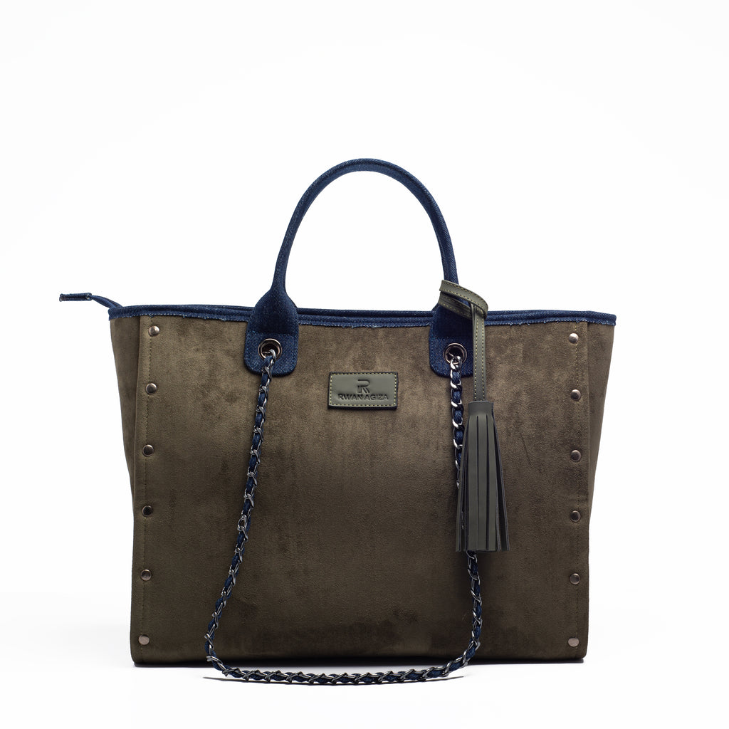 Suede Shopping tote bag
