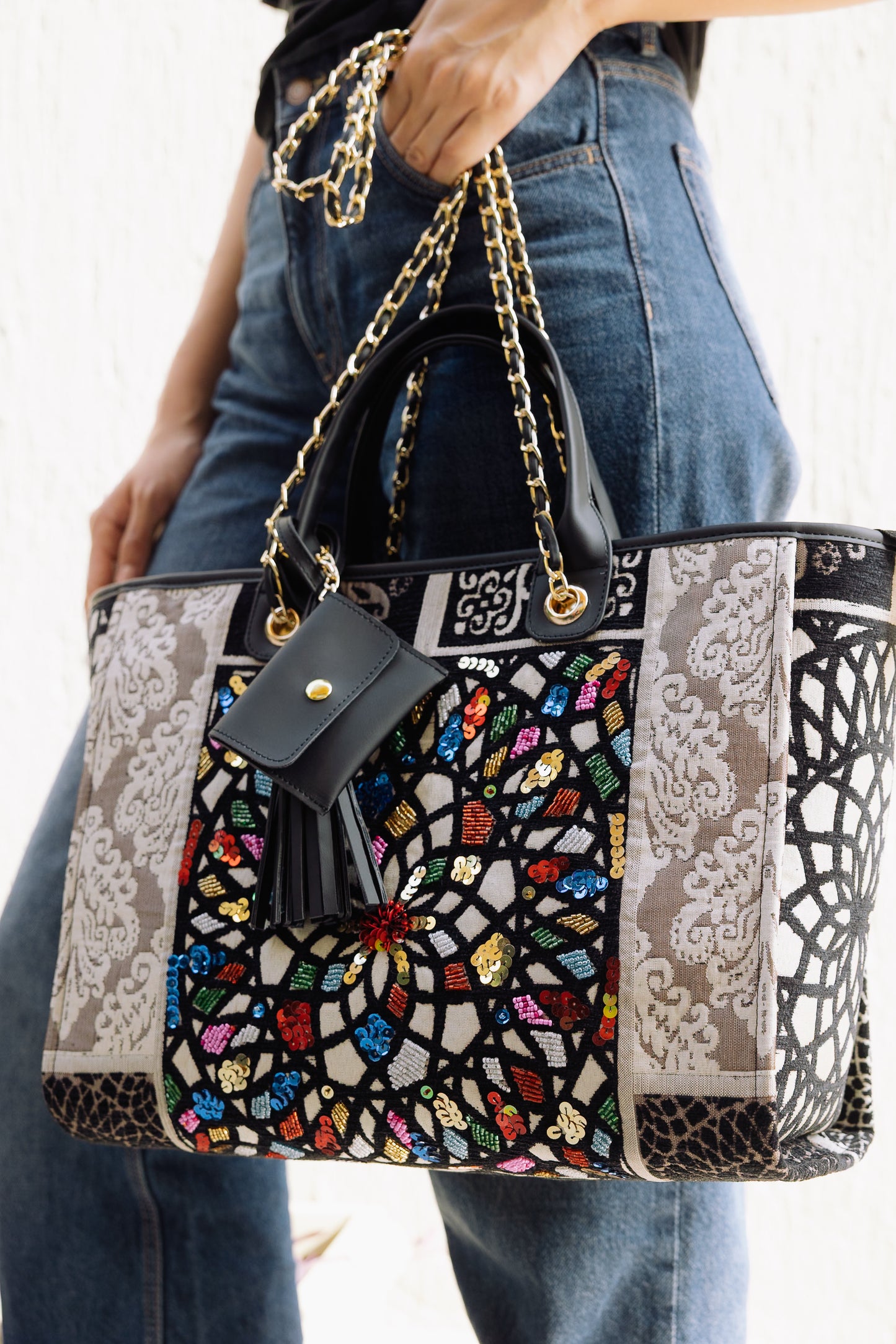 Kashan tweed tote bag