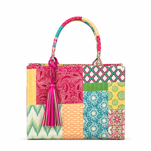 Batch work multicolor tote bag