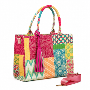 Batch work multicolor tote bag