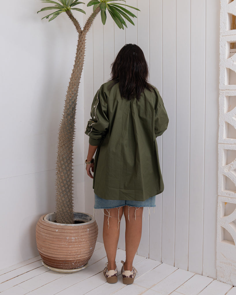 Shoulder Button Freesize Shirt