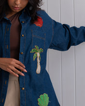 Load image into Gallery viewer, Denim Shirt with Handmade Summer Embroidery