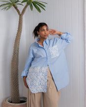 Load image into Gallery viewer, Poplin &amp; Guipure Lace Freesize Shirt