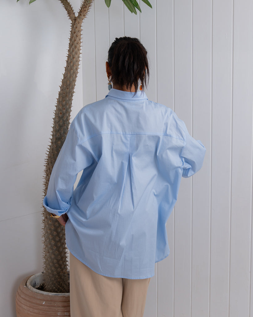 Poplin & Guipure Lace Freesize Shirt