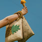 Pineapple embroidered clutch