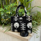 Black X white palms mini tote