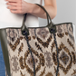 Embroidered jacquard olive bag