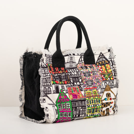 🏠 handmade embroidery tote bag