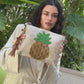 Pineapple embroidered clutch