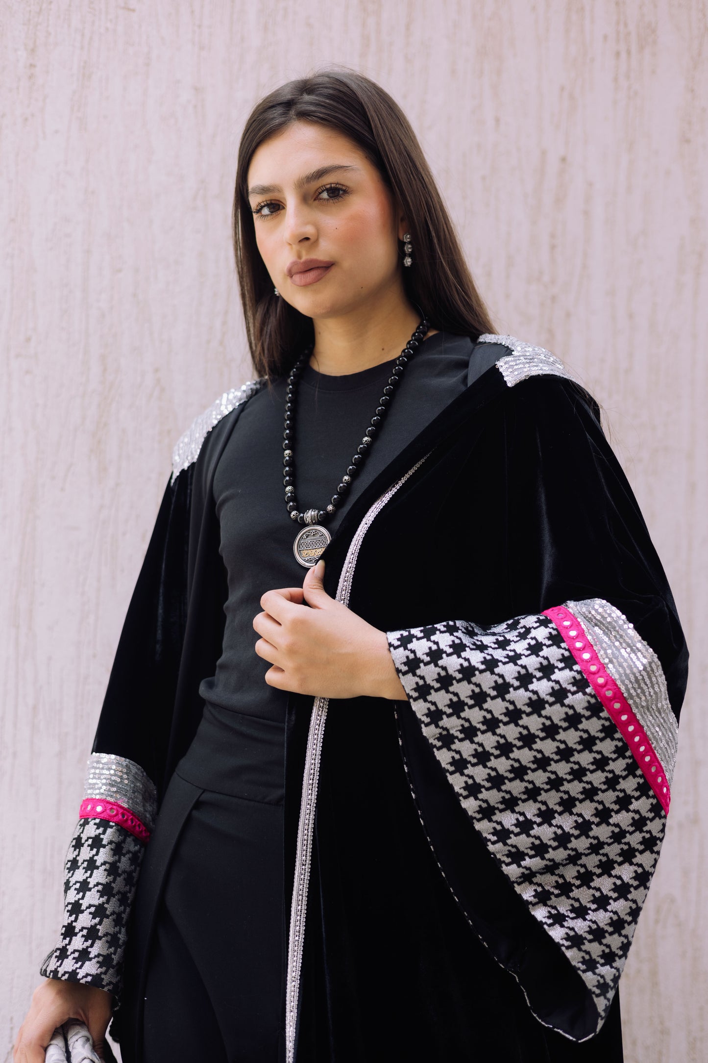 Silver Houndstooth kaftan