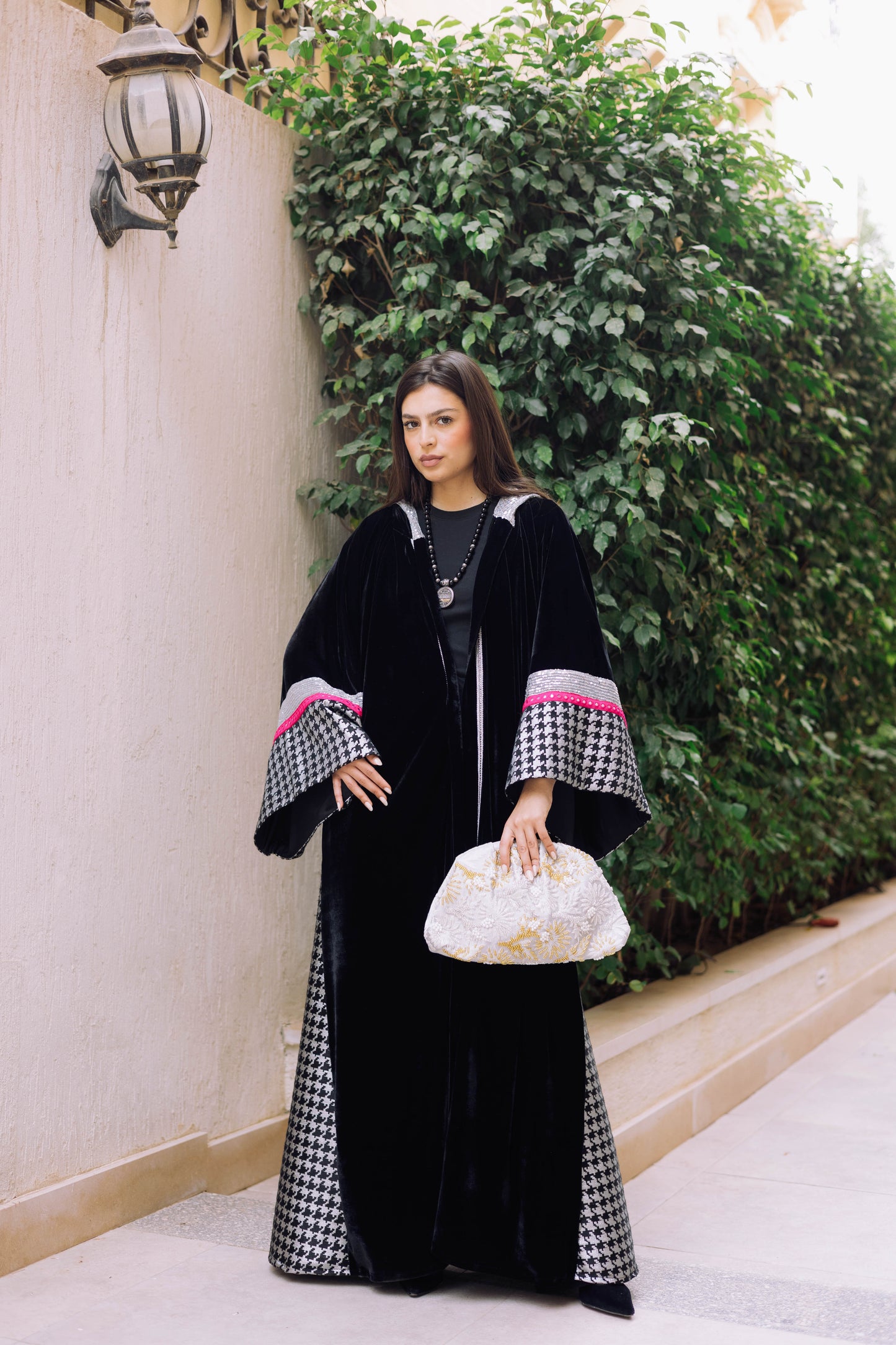 Silver Houndstooth kaftan