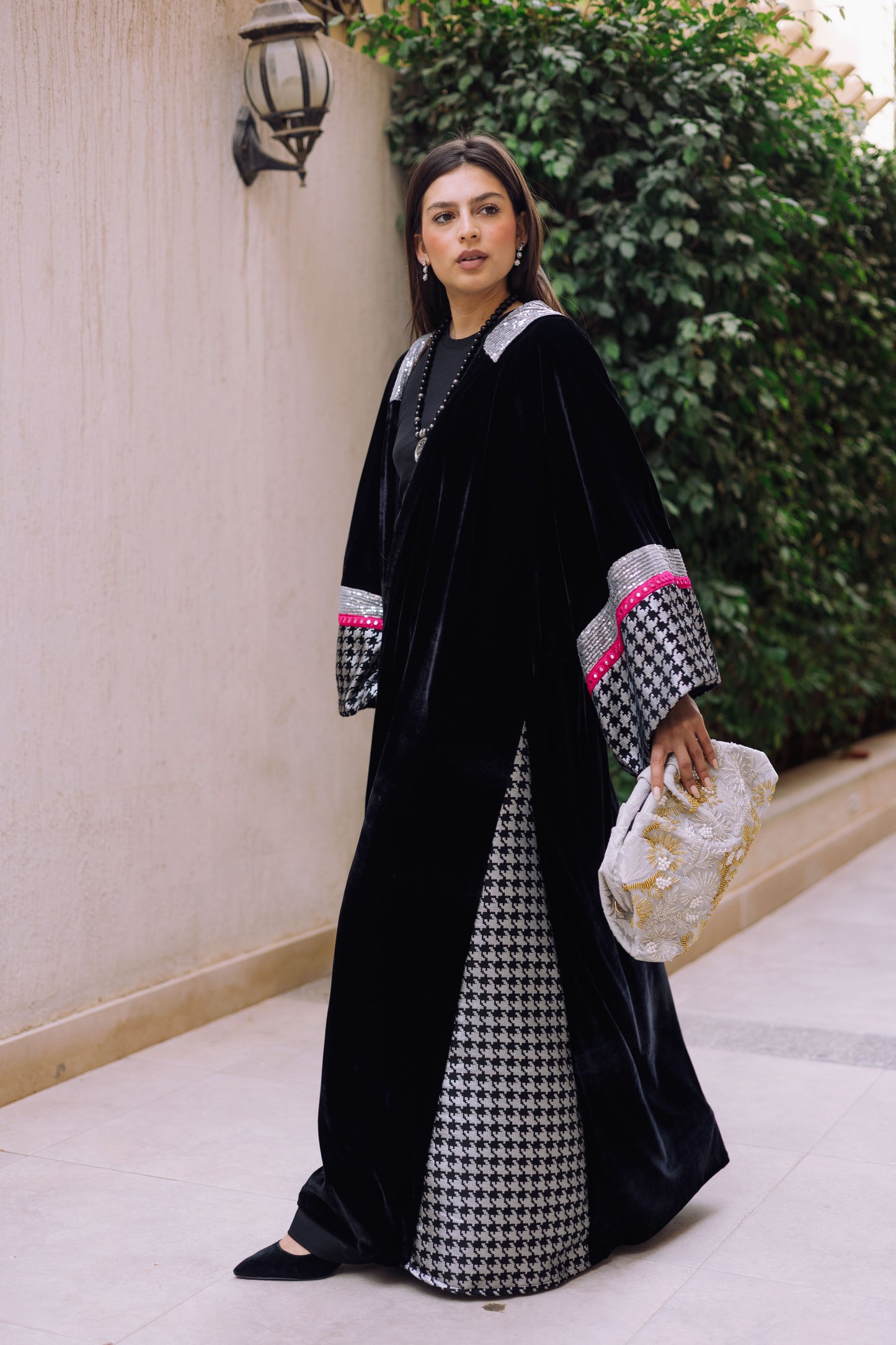 Silver Houndstooth kaftan