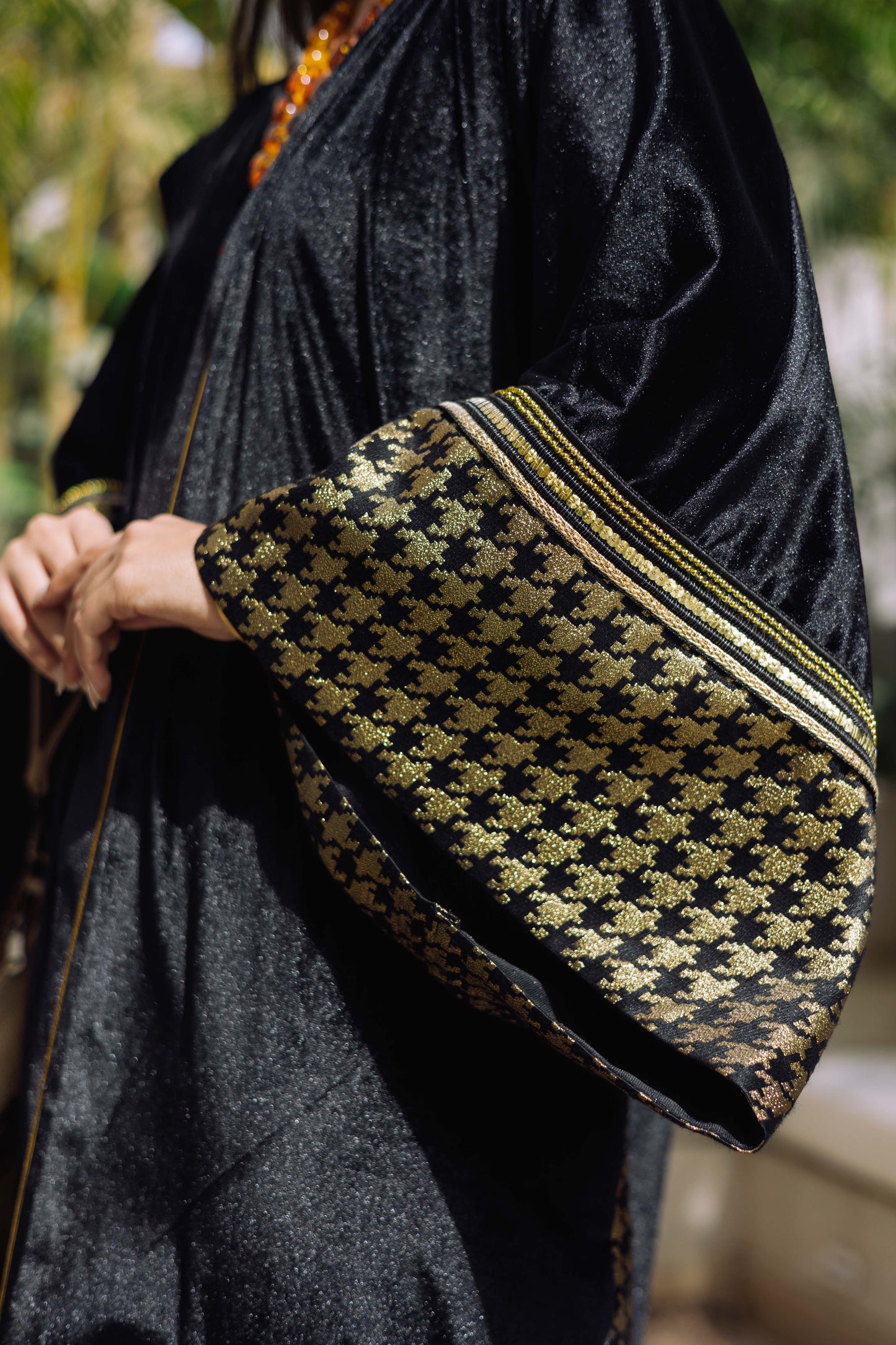 Gold Houndstooth Kaftan