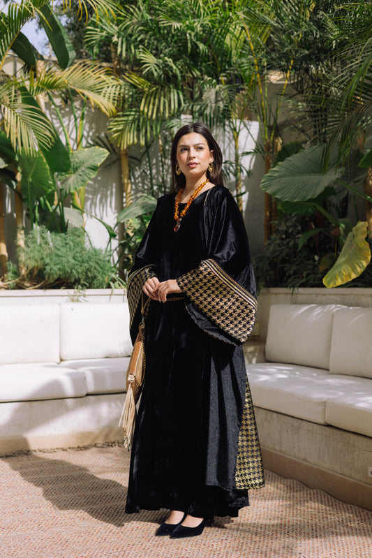 Gold Houndstooth Kaftan