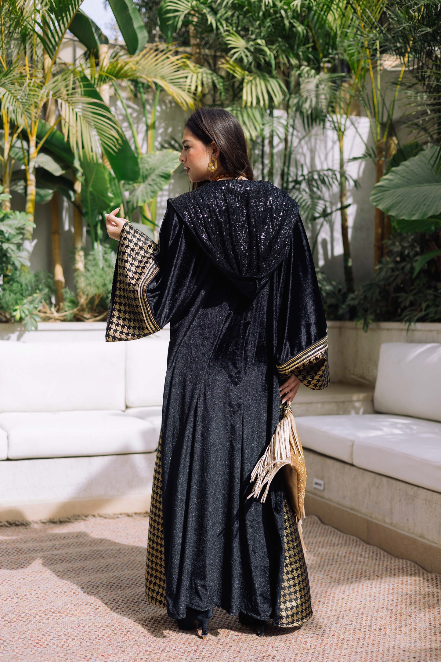 Gold Houndstooth Kaftan