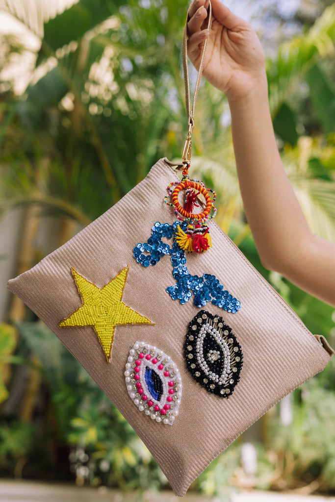 Embriodried Bling Clutch